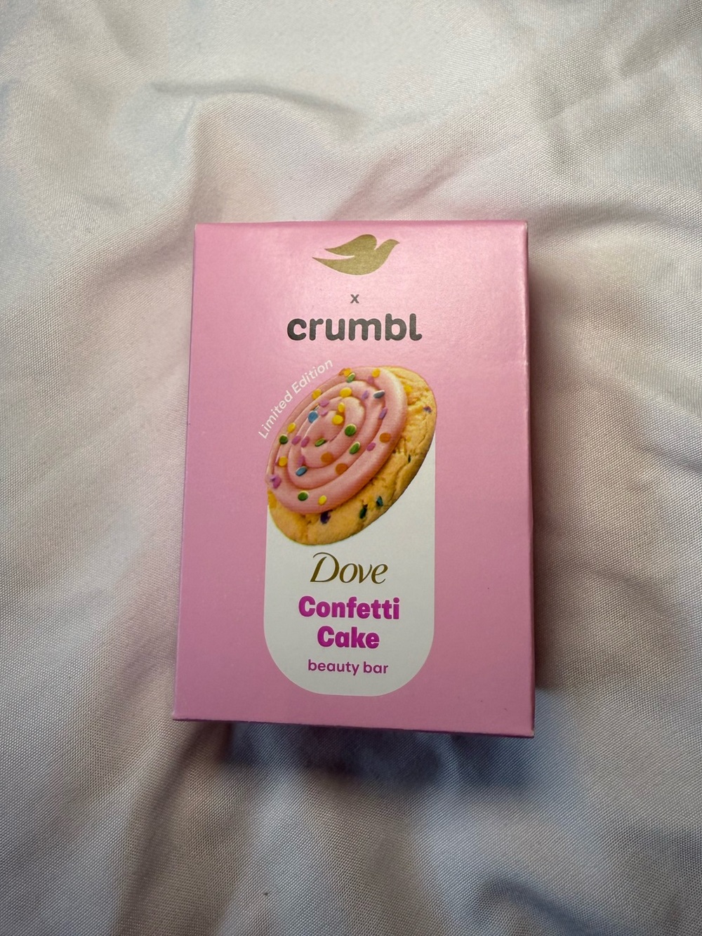 Dove x Crumbl Confetti cake beauty bar soap limited edition